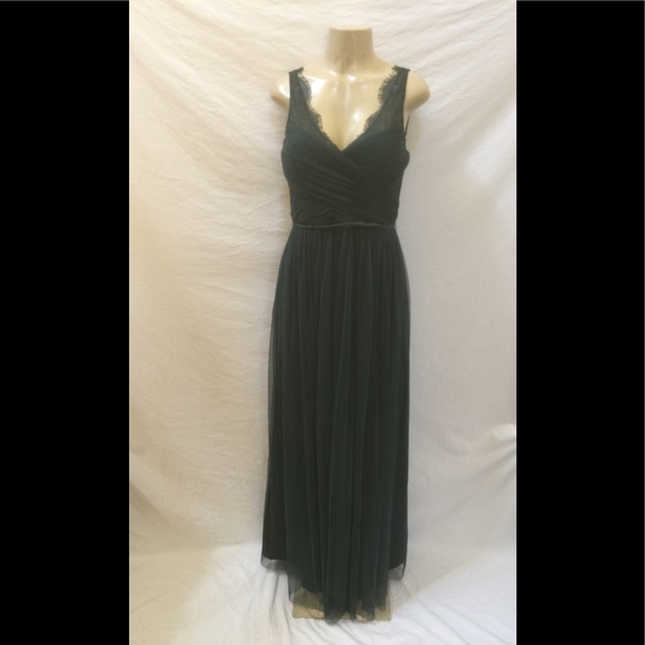 Anthropologie Hitherto Size 2 Dusty Emerald Dress - Picture 3 of 8